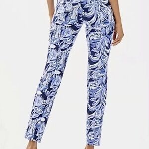 Lilly Pulitzer Kelly Skinny Ankle Pant You’re The Zest Print Pants NWT 8 Blue Wh